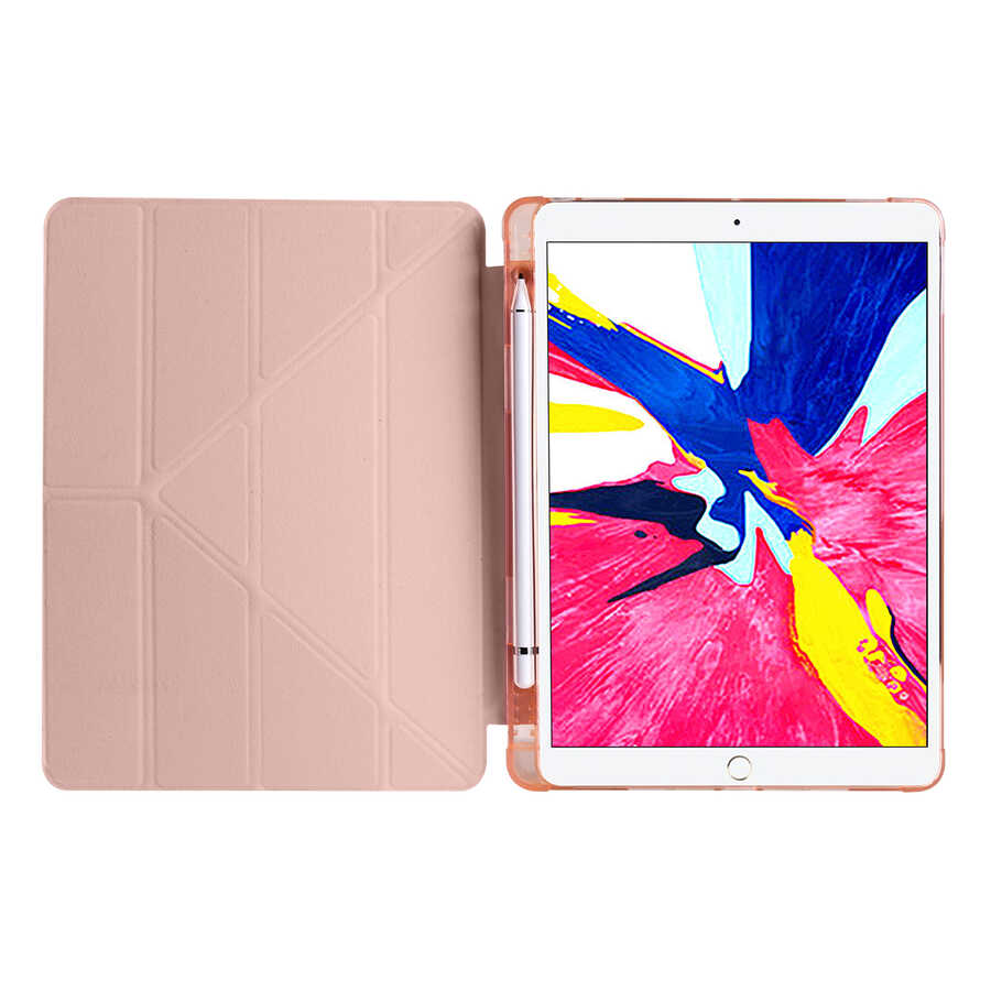 Apple iPad Pro 10.5 (7th Generation) Case Zore Tri Folding Stand Case with Pencil Compartment Gray
