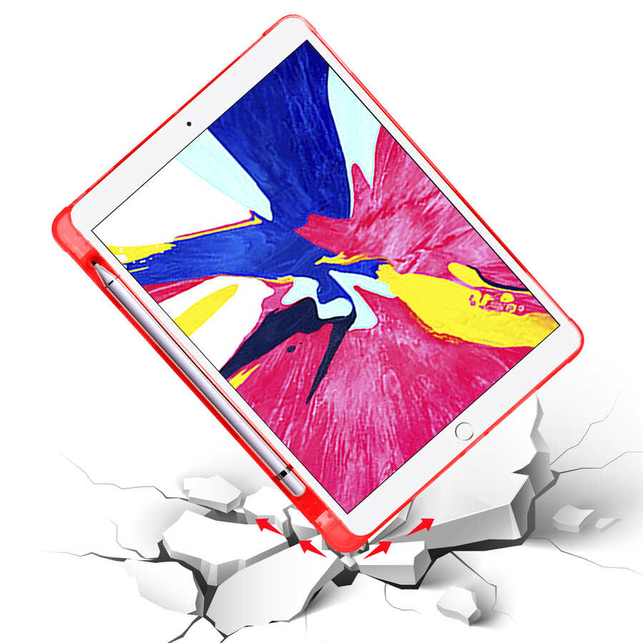 Apple iPad Pro 10.5 (7th Generation) Case Zore Tri Folding Stand Case with Pencil Compartment Gray