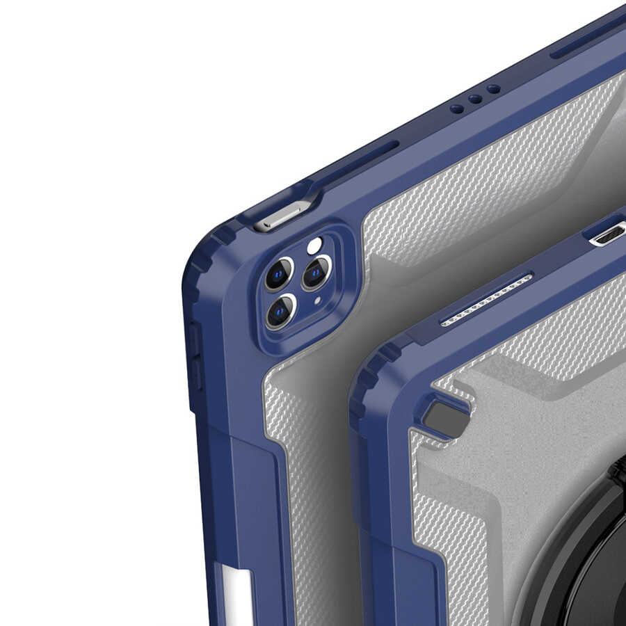 Apple iPad Pro 11 2018 Wiwu Mecha Rotating Stand Tablet Case Blue
