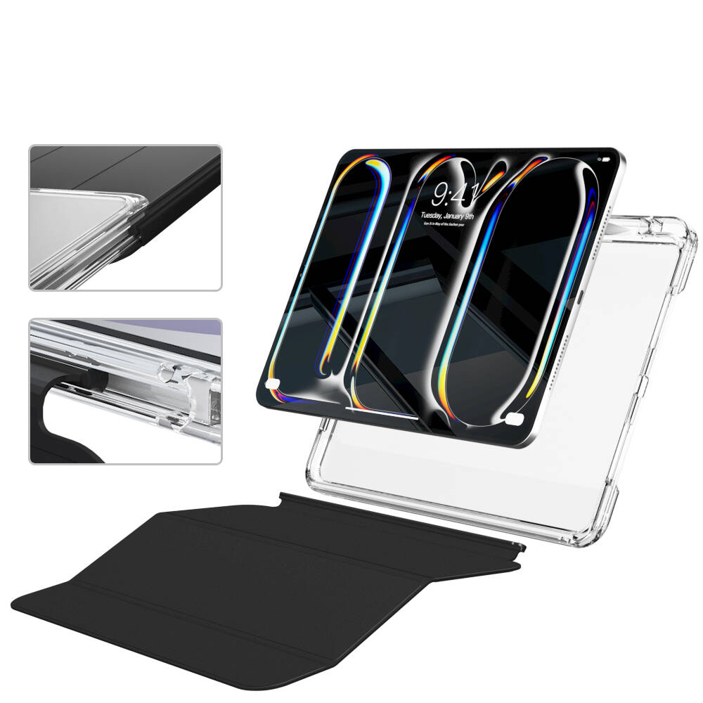 Apple iPad Pro 11 2024 Case Magnetic Detachable Airbag Zore Sliding Tablet Case Blue Light