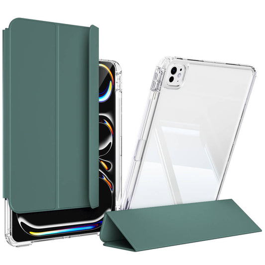 Apple iPad Pro 11 2024 Case Magnetic Detachable Airbag Zore Sliding Tablet Case Dark Green