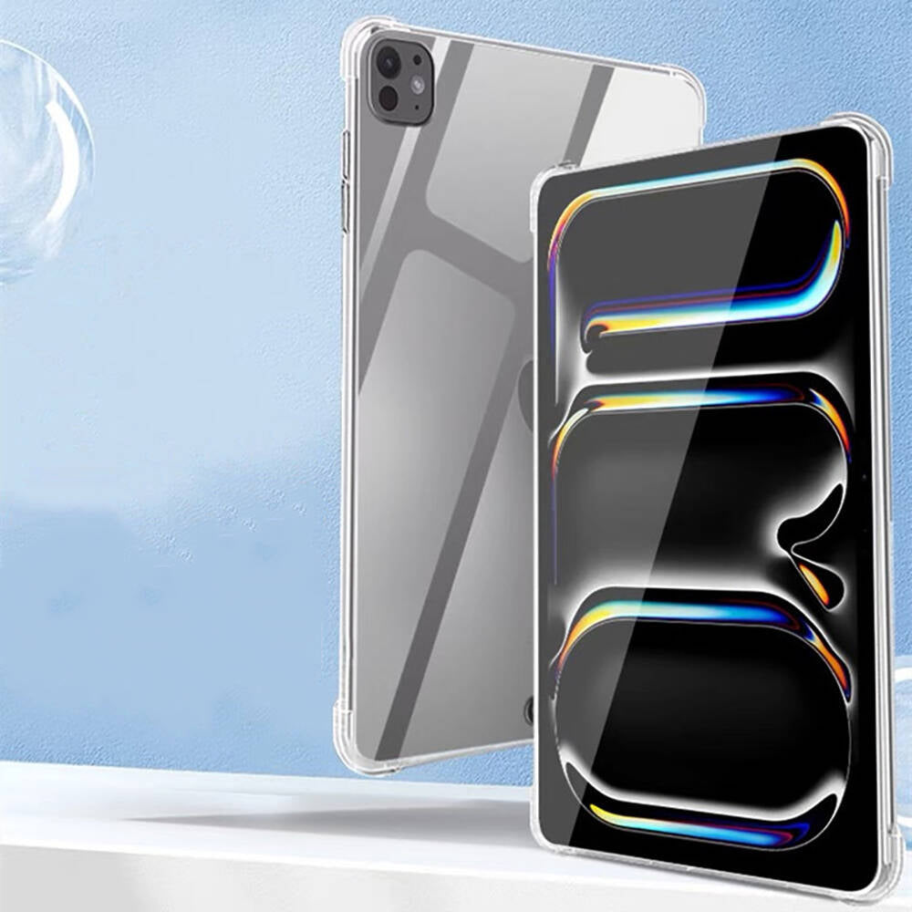 Apple iPad Pro 11 2024 Case Zore Tablet Nitro Anti Shock Silicone Cover Transparent