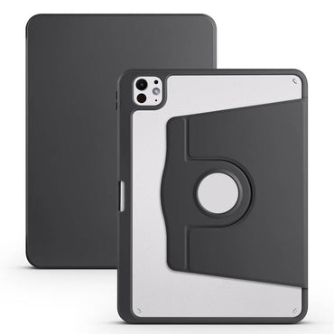 Apple iPad Pro 11 2024 Case Zore Rotating Stand Case with Thermal Pen Compartment Lavendery Gray