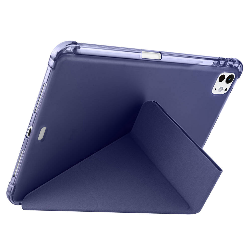 Apple iPad Pro 11 2024 Case Zore Tri Folding Stand Case with Pen Compartment Gold