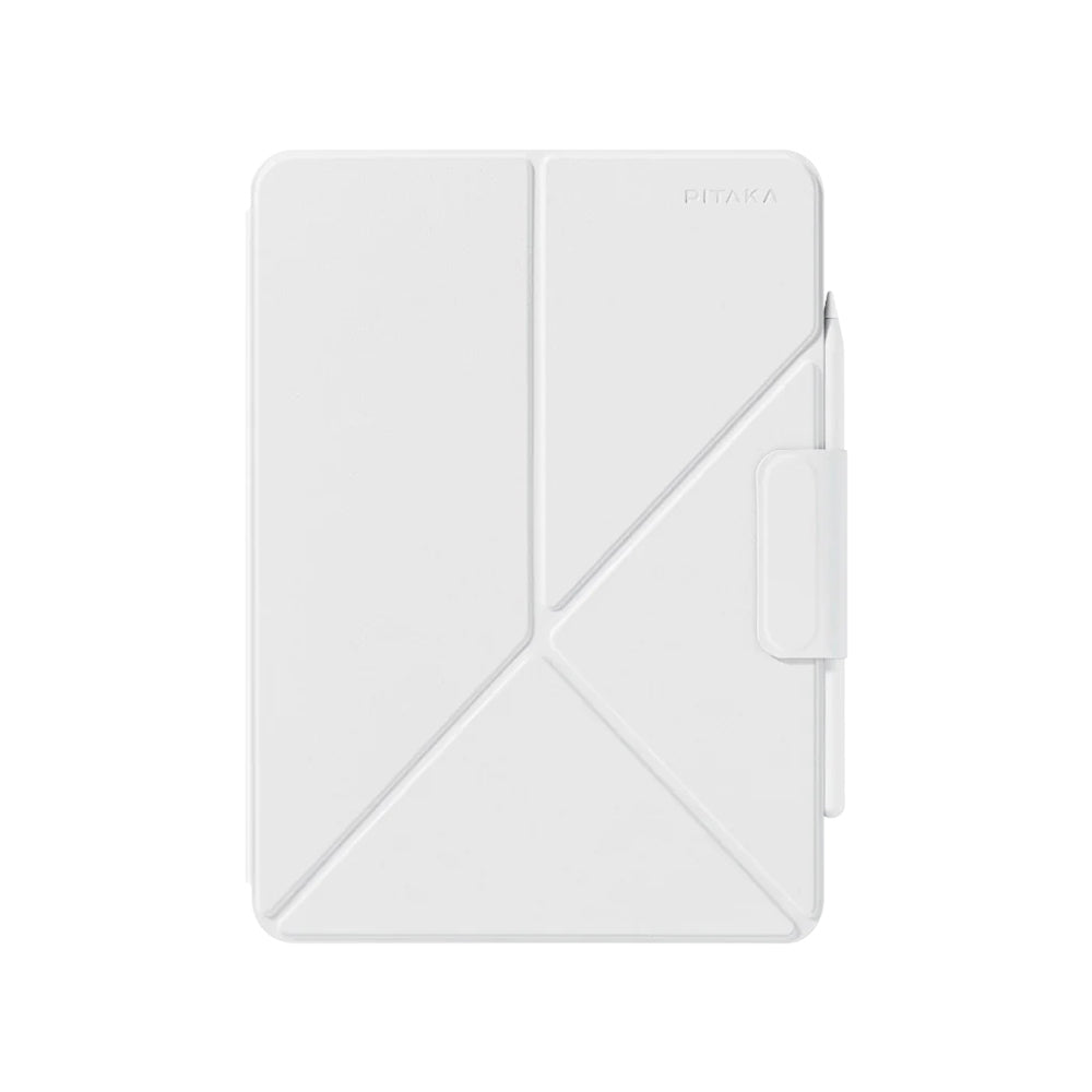 Apple iPad Pro 11 2024 Pitaka MagEZ Folio 2 Case with Pencil Compartment and Stand, White
