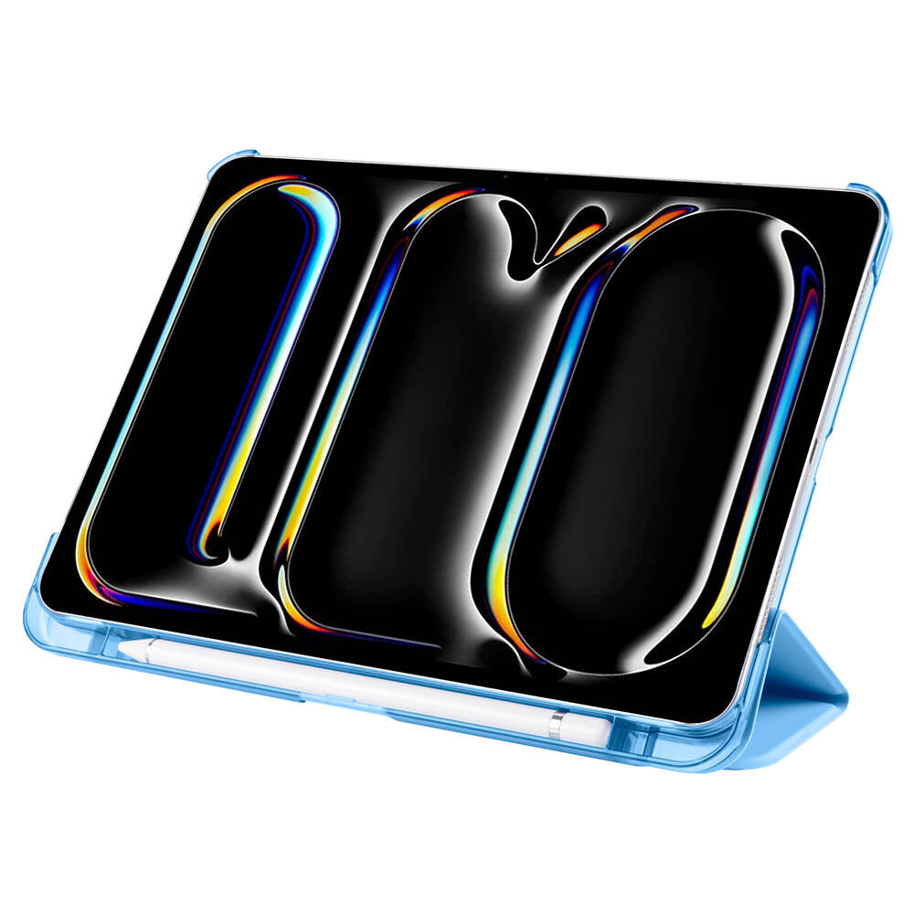 Apple iPad Pro 11 2024 Zore Smart Cover with Pencil Compartment and Stand 1-in-1 Case Black