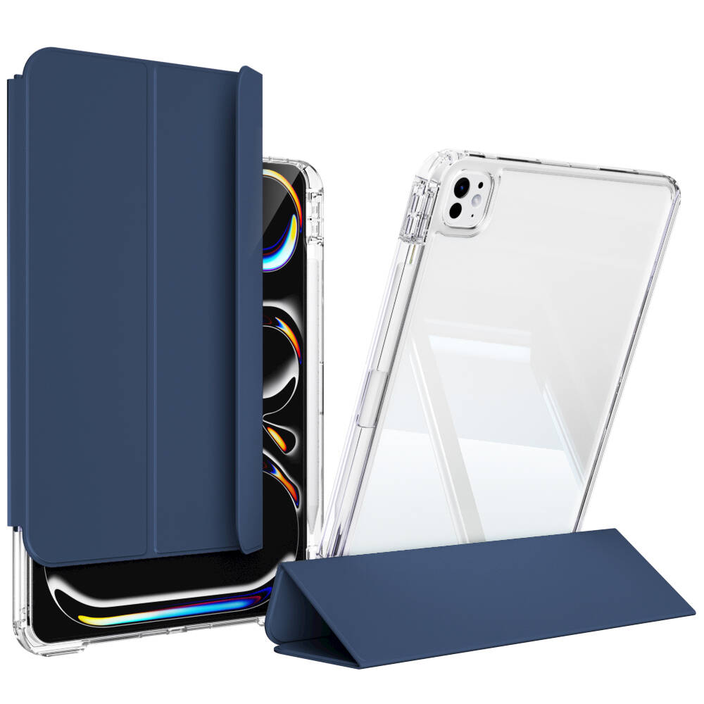 Apple iPad Pro 13 2024 Case Magnetic Detachable Airbag Zore Sliding Tablet Case Navy Blue