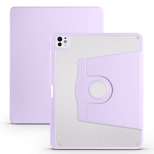 Apple iPad Pro 13 2024 Case Zore Thermal Pen Compartment Rotating Stand Case Lilac