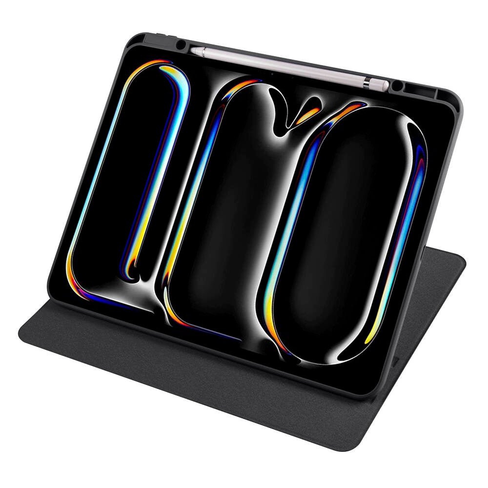 Apple iPad Pro 13 2024 Case Zore Thermal Pen Compartment Rotating Stand Case Navy Blue