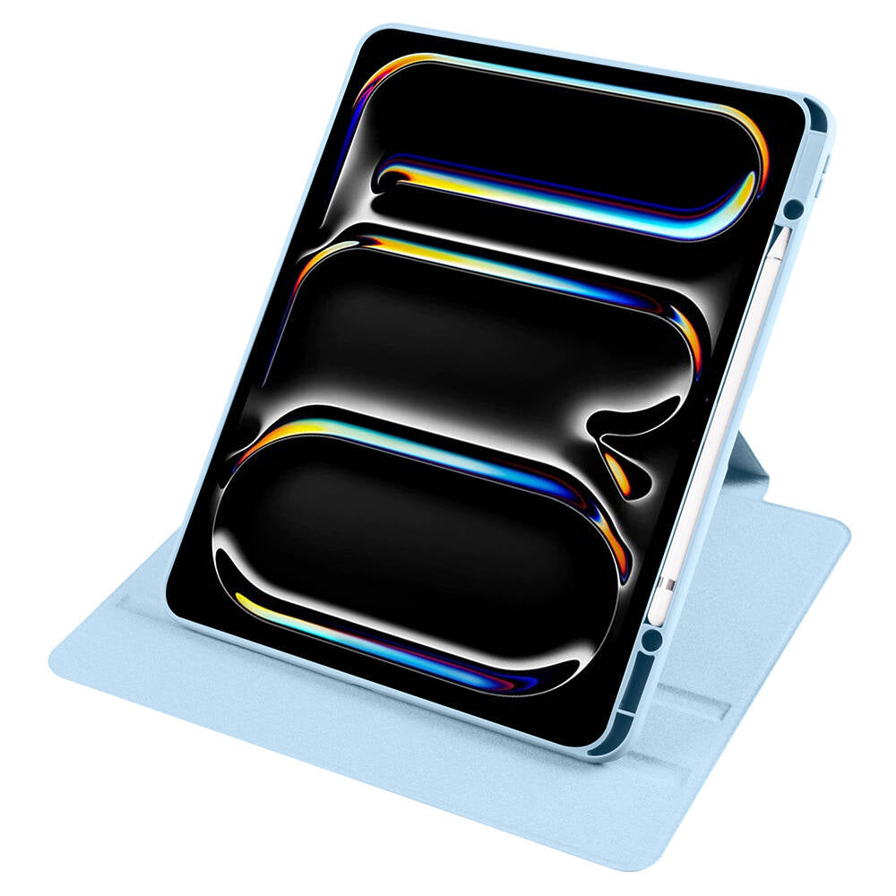 Apple iPad Pro 13 2024 Case Zore Thermal Pen Compartment Rotating Stand Case Black