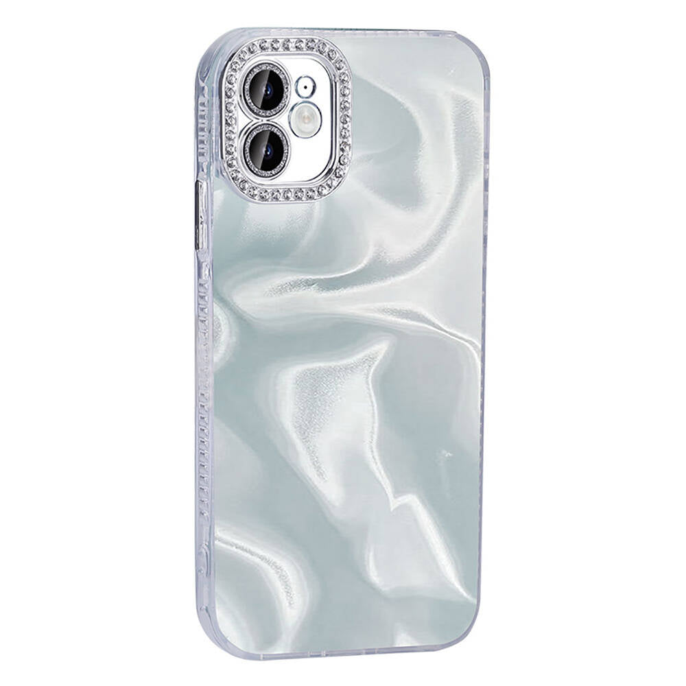 Apple iPhone 11 Airbag Case with Shiny Stone Detail Design Zore Esila Cover Pink