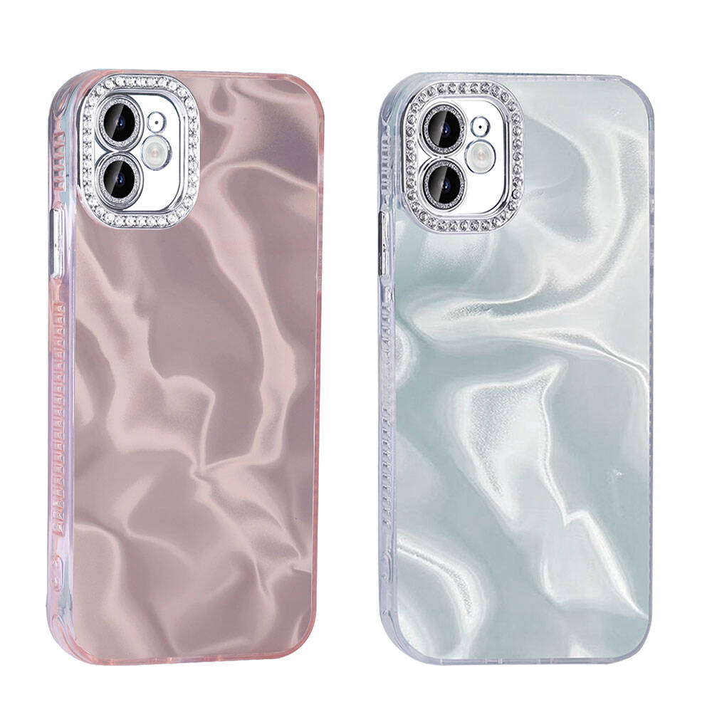 Apple iPhone 11 Airbag Case with Shiny Stone Detail Design Zore Esila Cover Pink