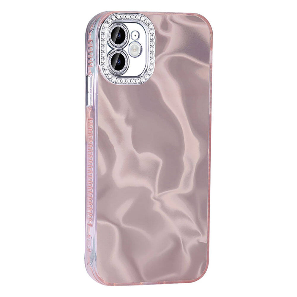 Apple iPhone 11 Airbag Case with Shiny Stone Detail Design Zore Esila Cover White