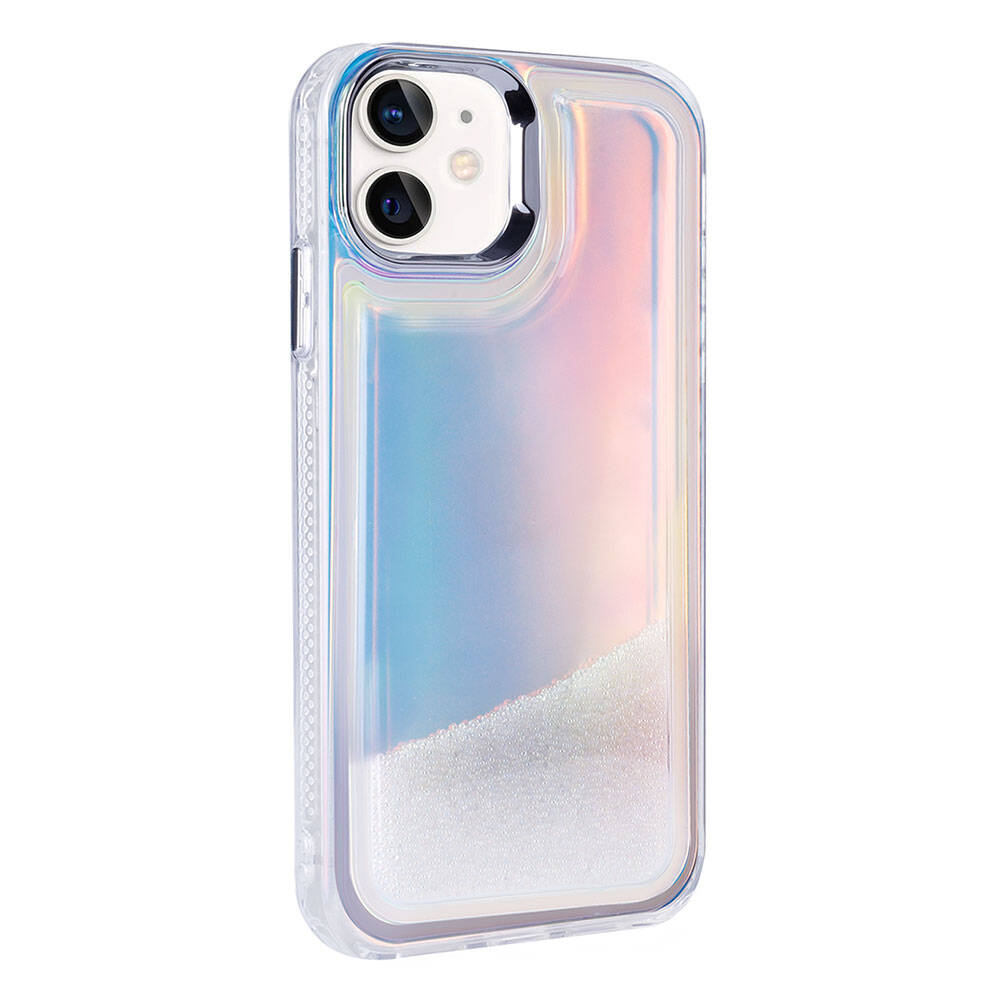 Apple iPhone 11 Case Airbag Colorful Back Surface Bead Design Zore Kumul Cover Transparent