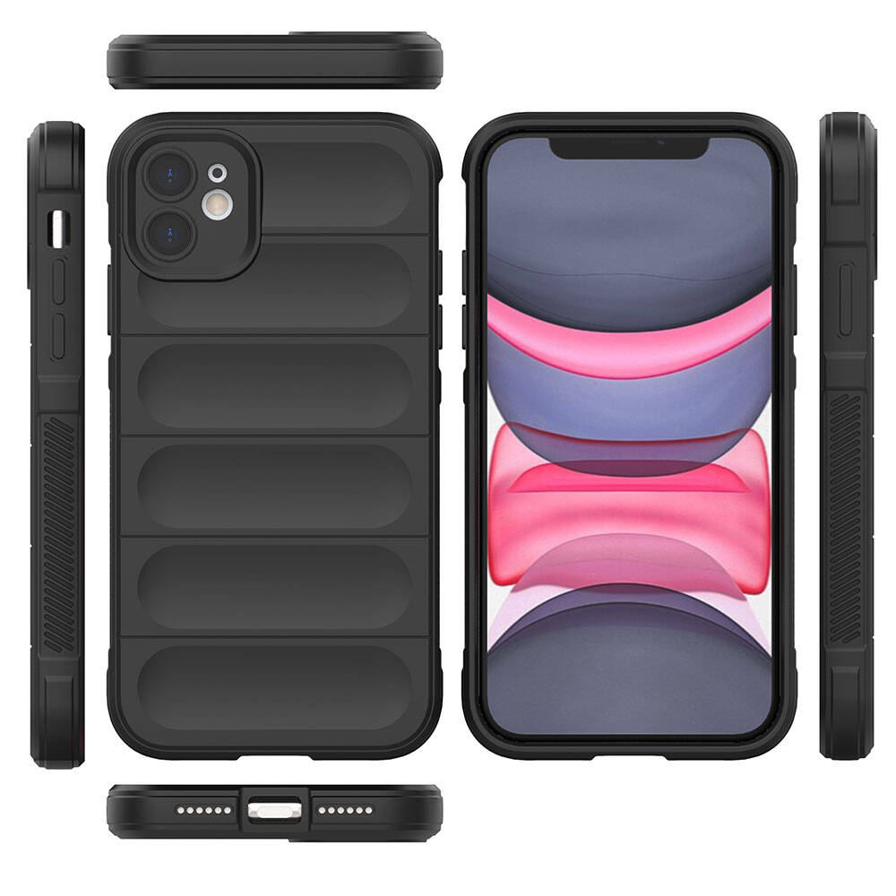 Apple iPhone 11 Case Flexible TPU Hollow Back Surface Design Zore Ethnic Silicone Cover Black