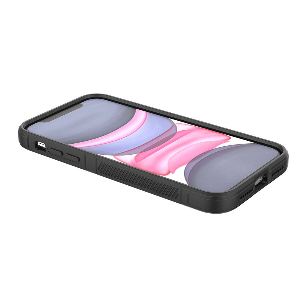 Apple iPhone 11 Case Flexible TPU Hollow Back Surface Design Zore Ethnic Silicone Cover Black