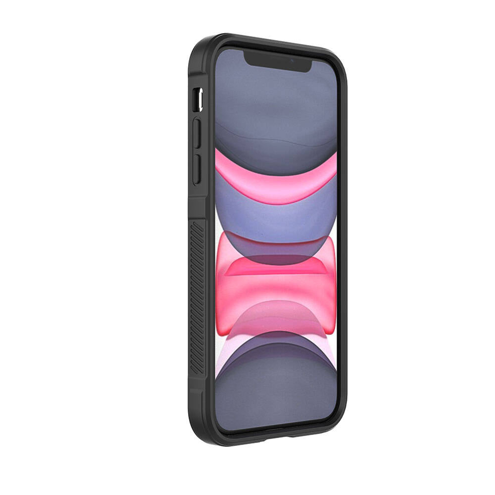 Apple iPhone 11 Case Flexible TPU Hollow Back Surface Design Zore Ethnic Silicone Cover Black
