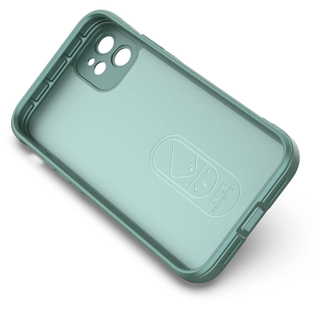 Apple iPhone 11 Case Flexible TPU Hollow Back Surface Design Zore Ethnic Silicone Cover Dark Green