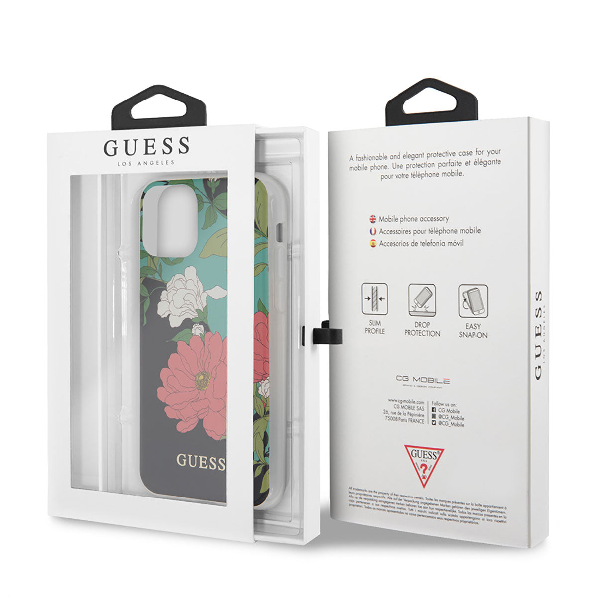Apple iPhone 11 Case GUESS Floral Pattern Design Cover Black