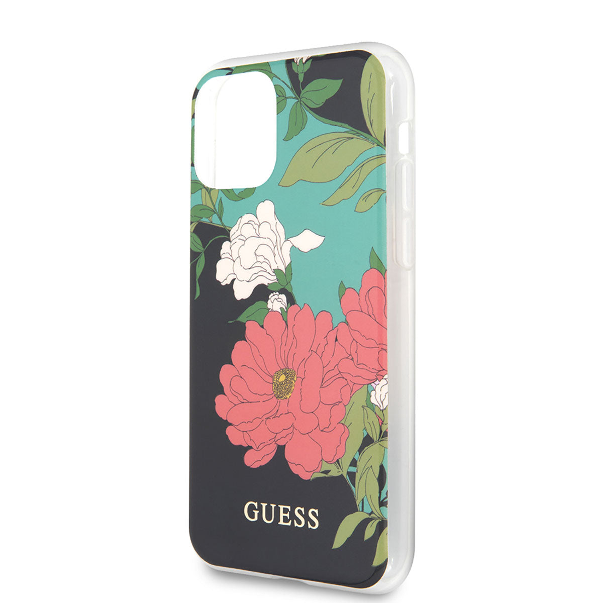 Apple iPhone 11 Case GUESS Floral Pattern Design Cover Black