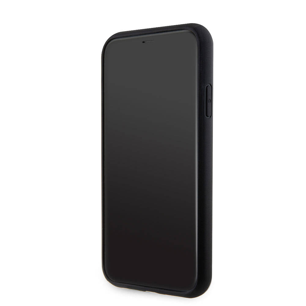 Apple iPhone 11 Case Guess Original Licensed 4G Large Metal Logo Glitter Cover Black