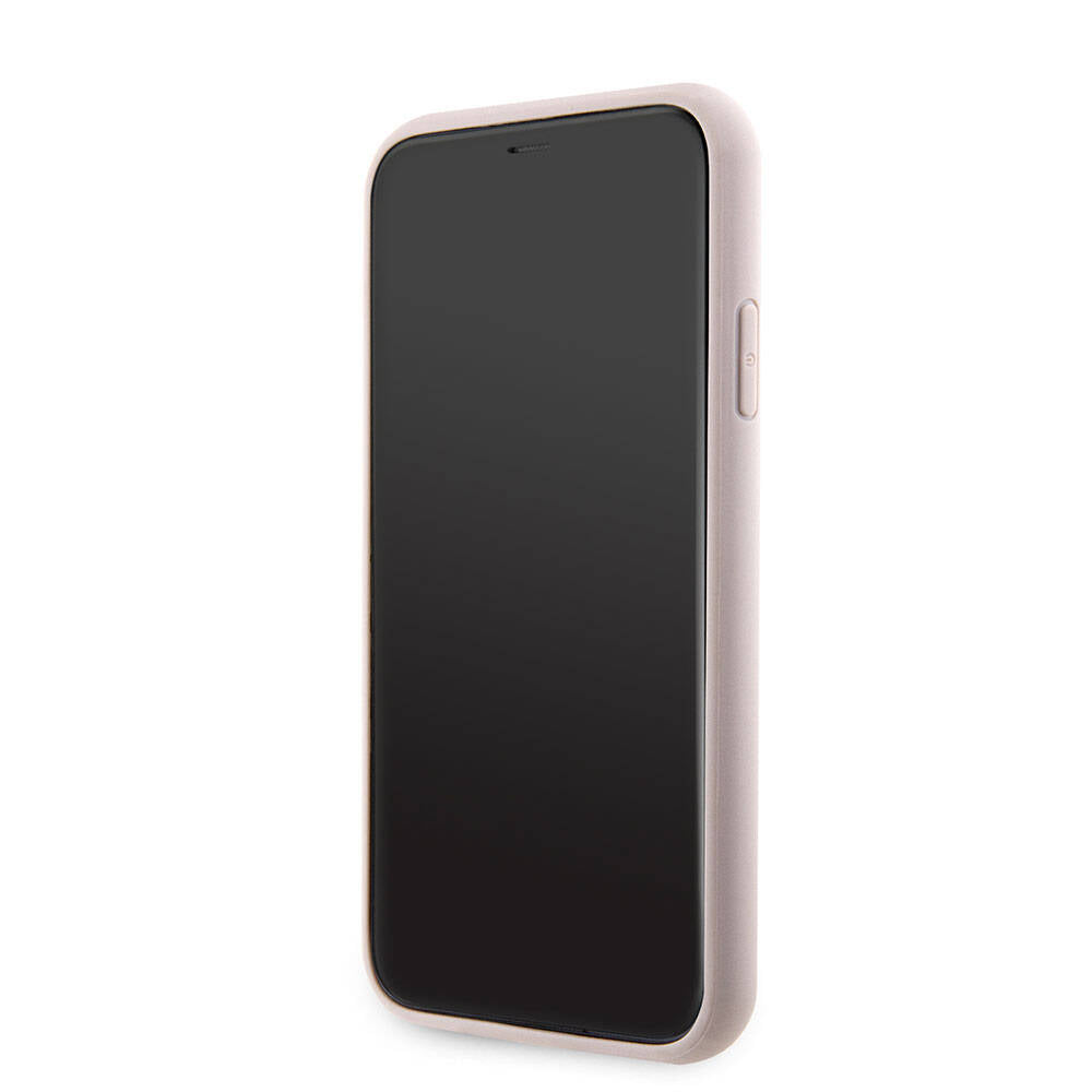 Apple iPhone 11 Case Guess Original Licensed PU Leather Stone Triangle Logo 4G Patterned Cover Black
