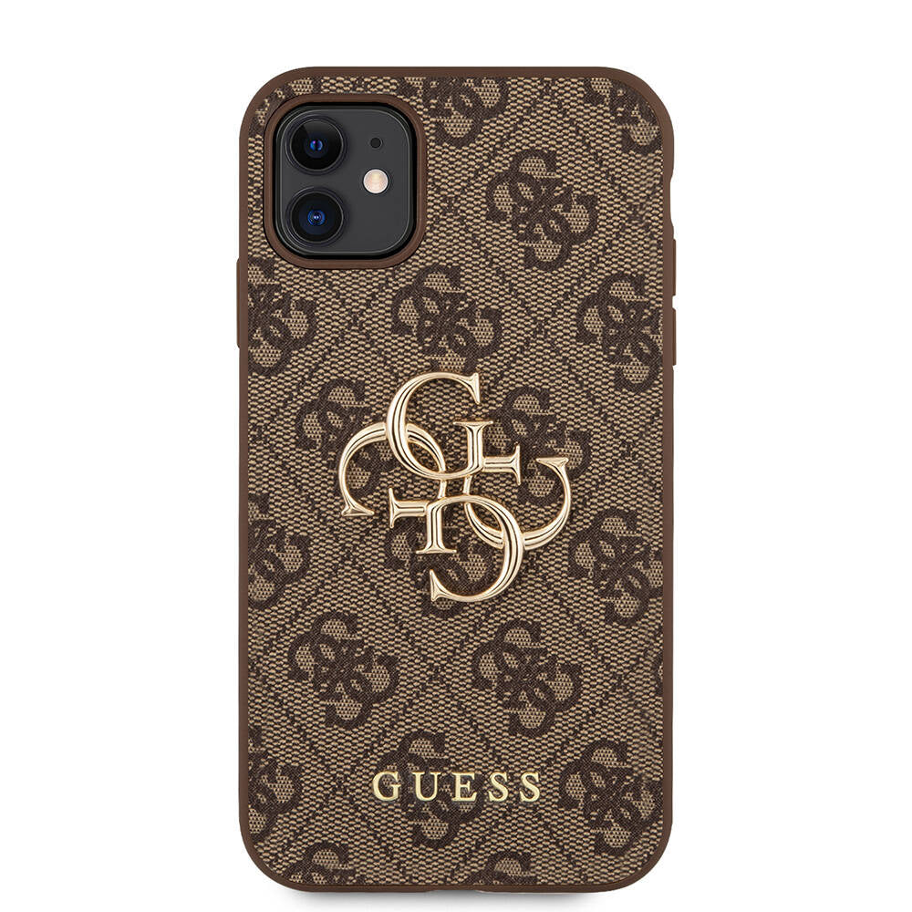 Apple iPhone 11 Case Guess PU Leather Large Metal Logo Design Cover Gray