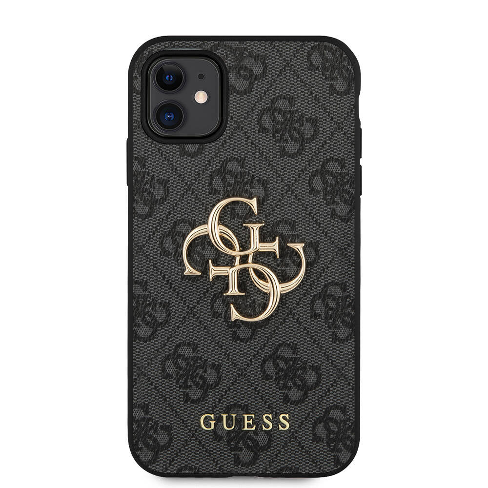 Apple iPhone 11 Case Guess PU Leather Large Metal Logo Design Cover Gray
