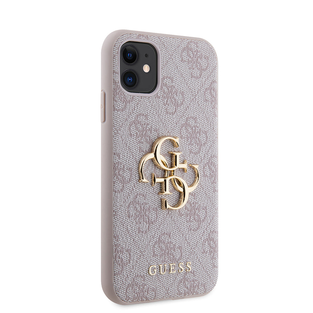 Apple iPhone 11 Case Guess PU Leather Large Metal Logo Design Cover Gray
