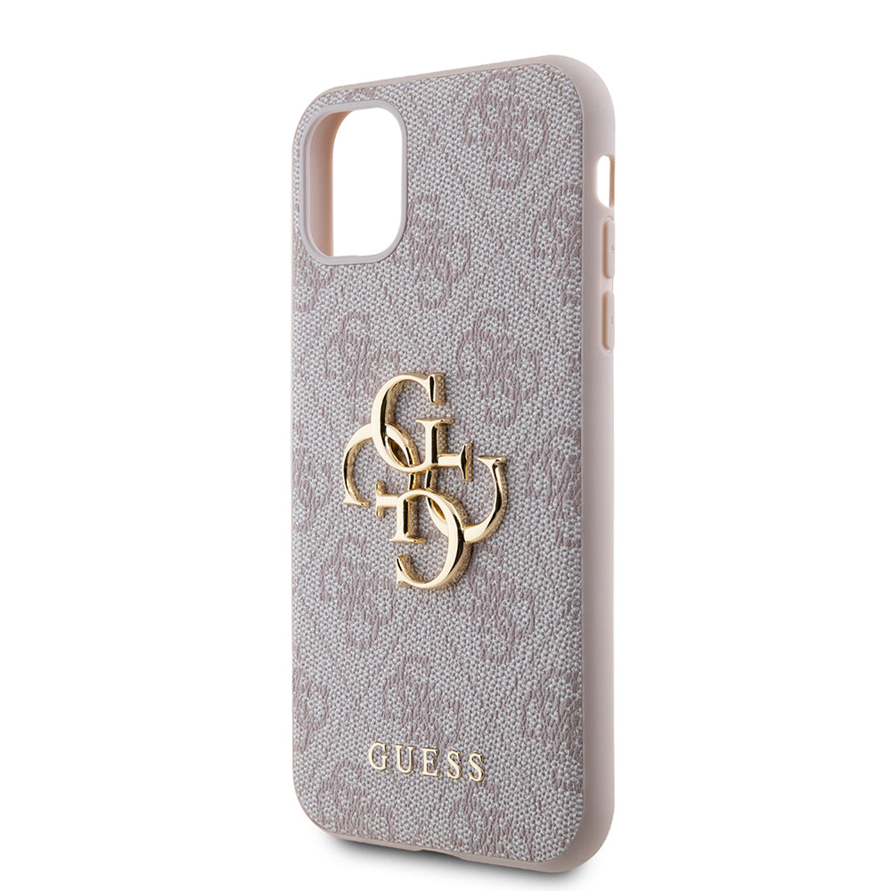 Apple iPhone 11 Case Guess PU Leather Large Metal Logo Design Cover Gray