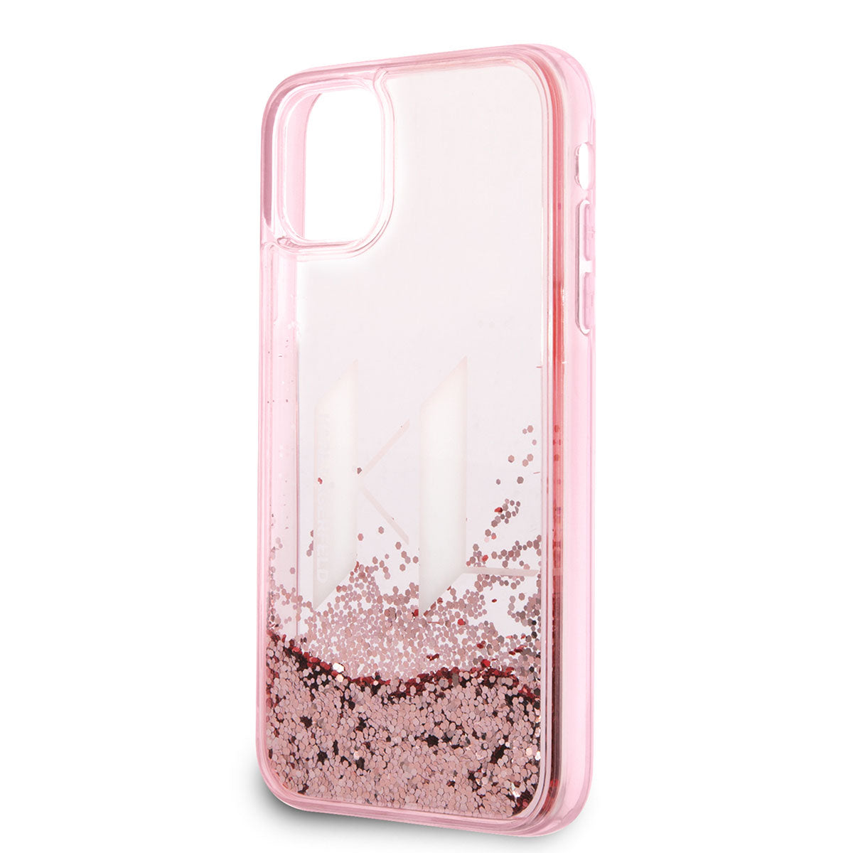 Apple iPhone 11 Case Karl Lagerfeld Liquid Glitter Design Cover Pink