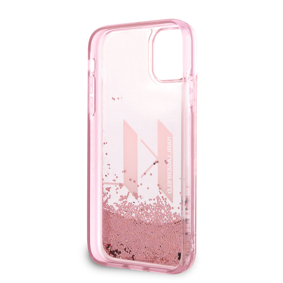 Apple iPhone 11 Case Karl Lagerfeld Liquid Glitter Design Cover Pink