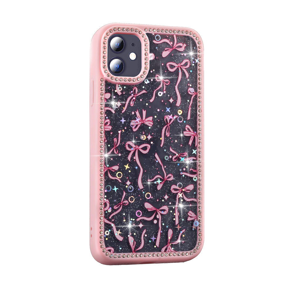 Apple iPhone 11 Case Stone and Glitter Design Zore Azra Cover Pink