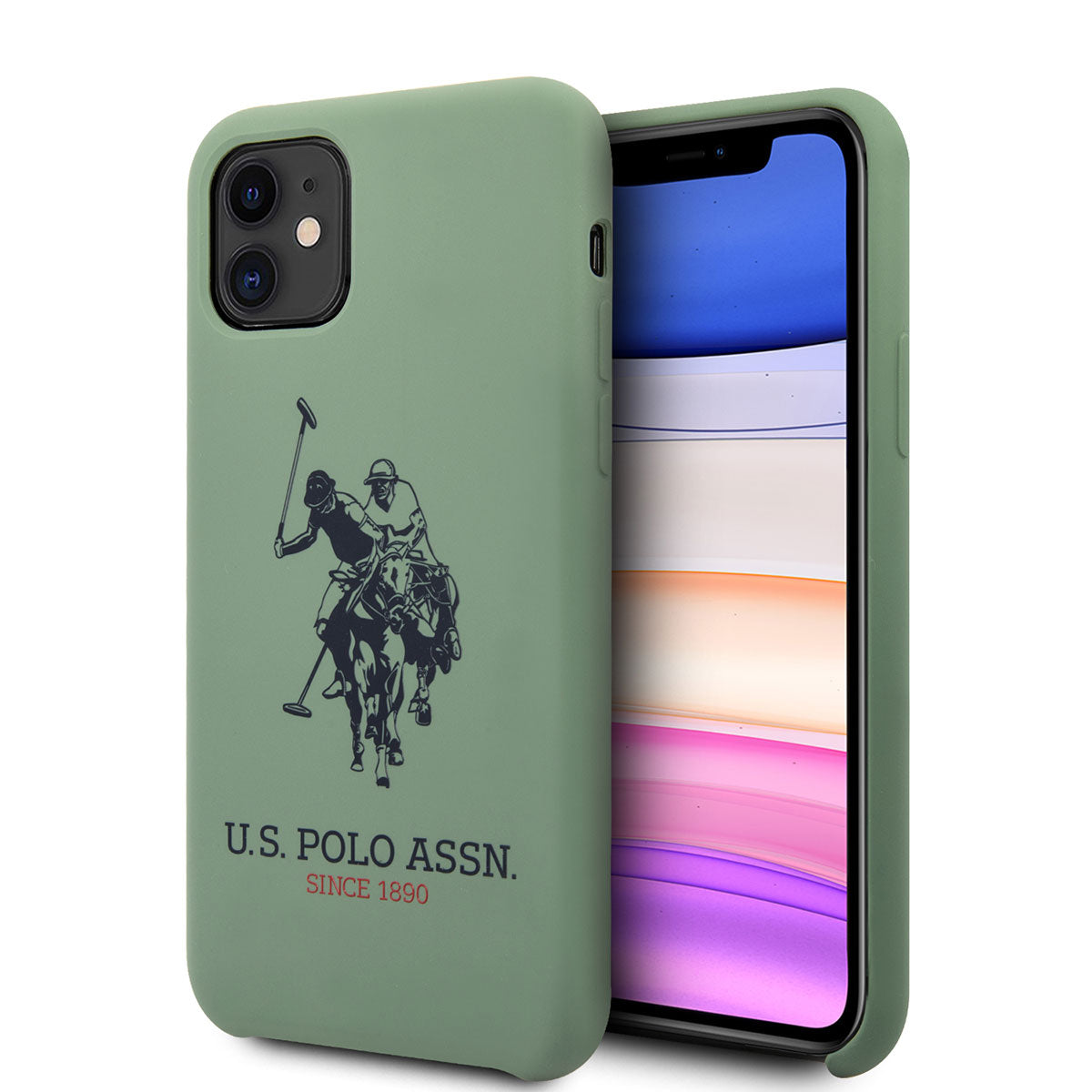 Apple iPhone 11 Case US POLO ASSN. Silicone Large Logo Design Cover Green