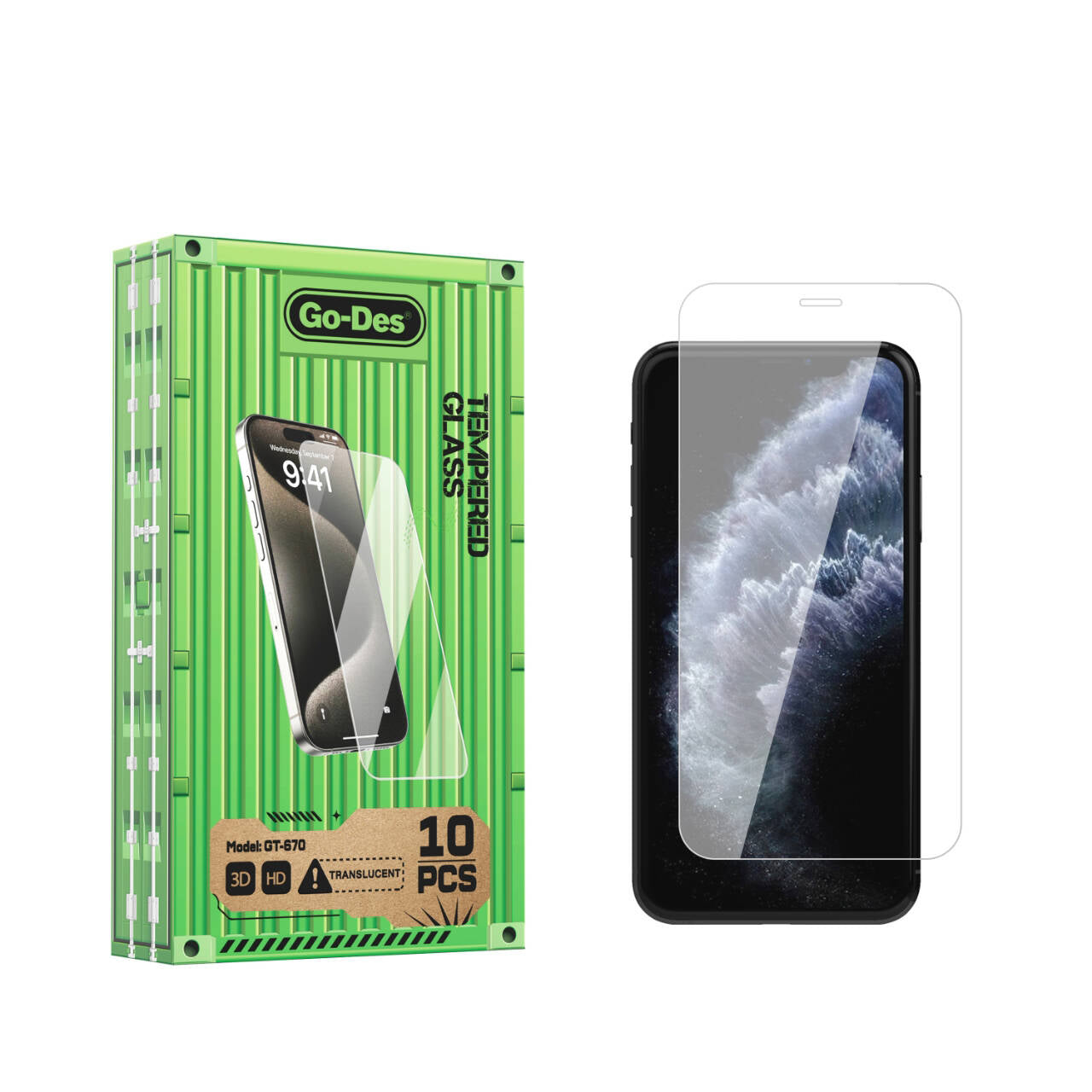 Apple iPhone 11 Pro Go Des Anti-Fingerprint 9H Oleophobic Boom Glass Screen Protector Colorless