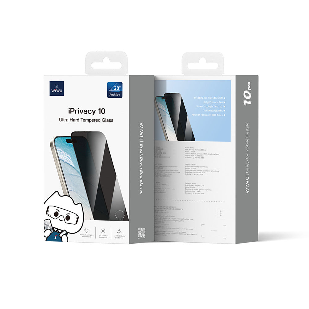 Apple iPhone 11 Wiwu GT-015 Oleofobik Darbeye Karşı Dayanıklı Temperli Ekran Koruyucu 10'lu Paket
