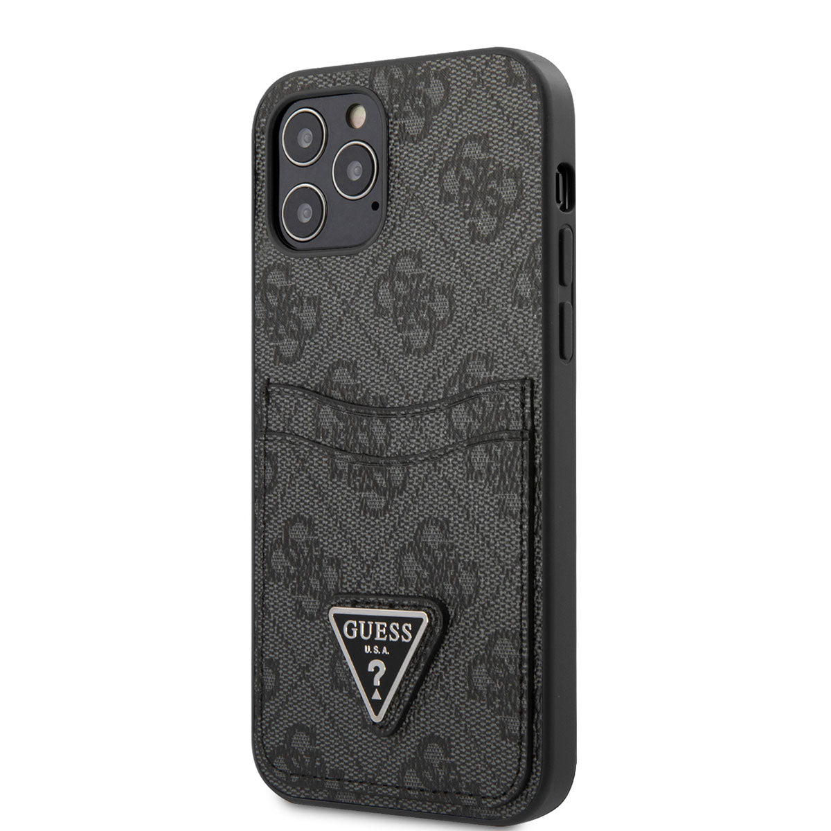Apple iPhone 12 Case GUESS Double Card Holder Cover Black