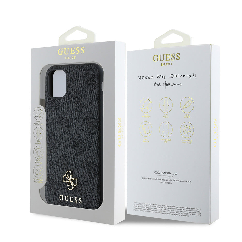 Apple iPhone 12 Case Guess Original Licensed M-safe Charging Feature Small 4G Classic Cover Pink