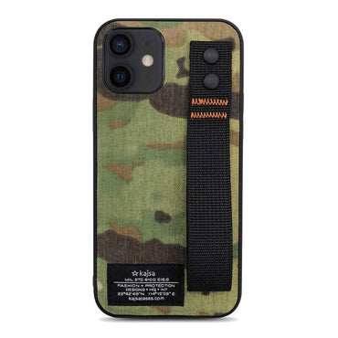 Apple iPhone 12 Kılıf Kajsa Cordura Serisi Military Kapak Kahverengi