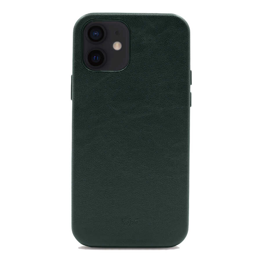 Apple iPhone 12 Case Kajsa Crazy Horse Cover Green