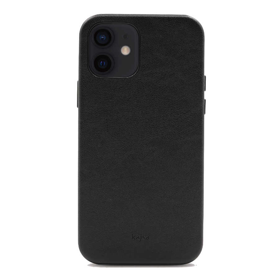 Apple iPhone 12 Case Kajsa Crazy Horse Cover Black