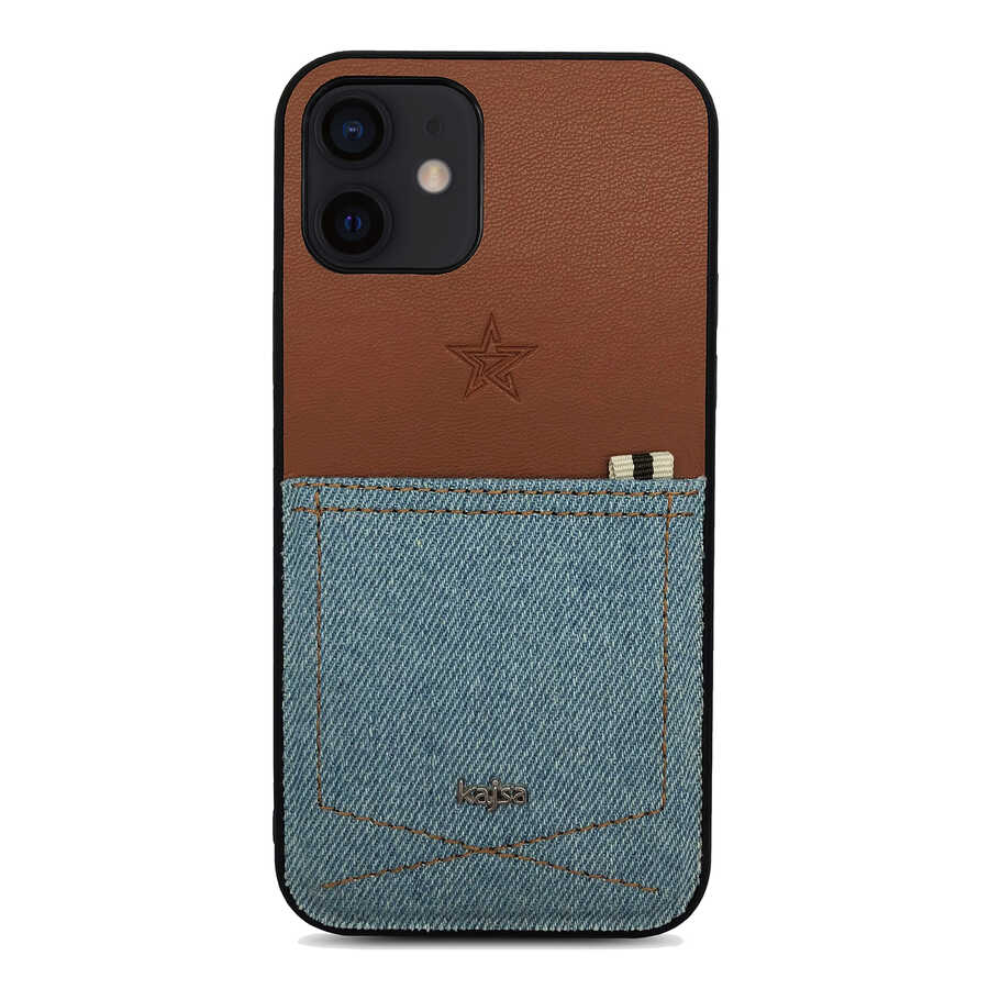 Apple iPhone 12 Case Kajsa Denim Cover Blue Light