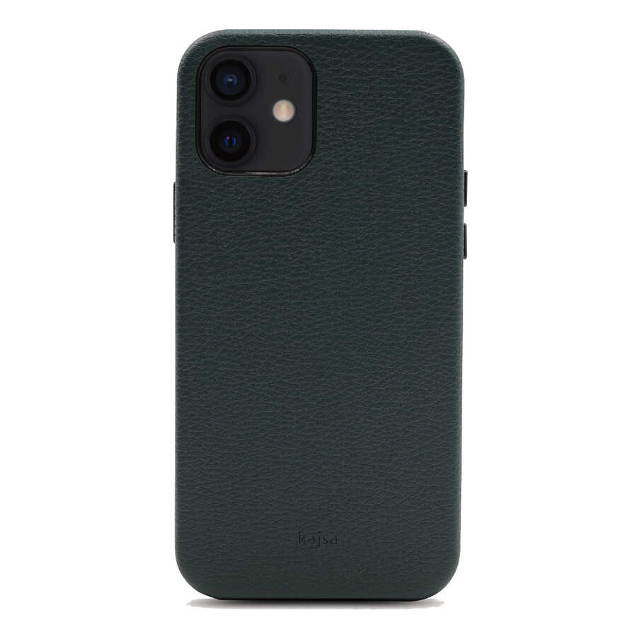 Apple iPhone 12 Case Kajsa Litchi Cover Green