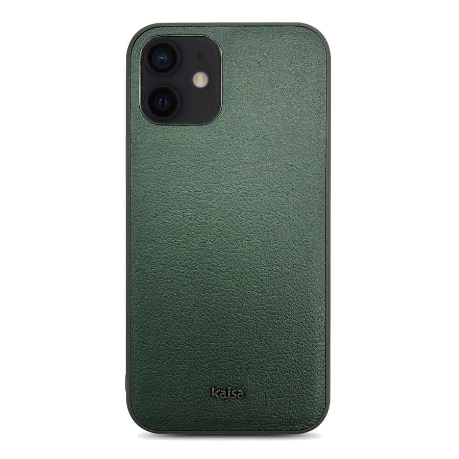Apple iPhone 12 Kılıf Kajsa Luxe Collection Hakiki Deri Kapak Siyah
