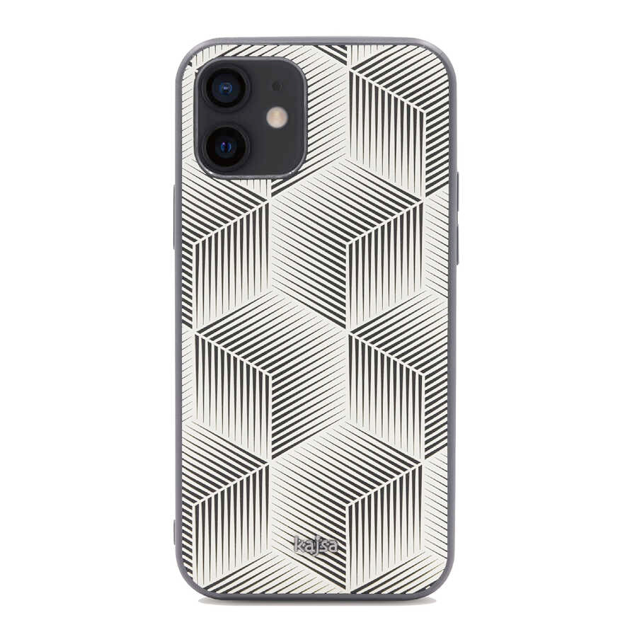 Apple iPhone 12 Kılıf Kajsa Splendid Serisi 3D Cube Kapak Kırmızı