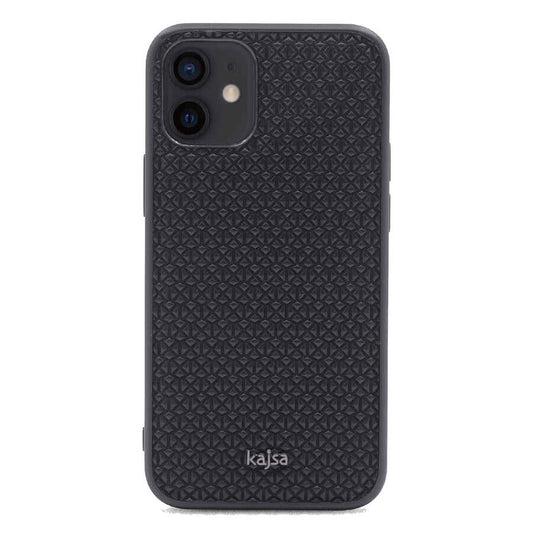 Apple iPhone 12 Kılıf Kajsa Splendid Serisi 3D Leaf Kapak Siyah