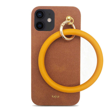 Apple iPhone 12 Kılıf Kajsa Splendid Serisi Morandi Ring Kapak Kahverengi