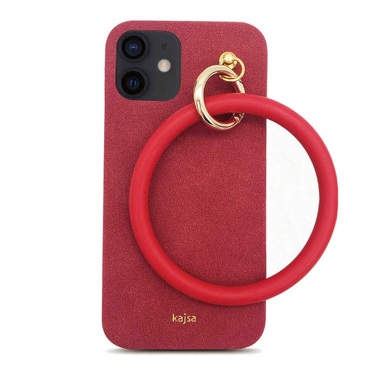 Apple iPhone 12 Kılıf Kajsa Splendid Serisi Morandi Ring Kapak Kırmızı