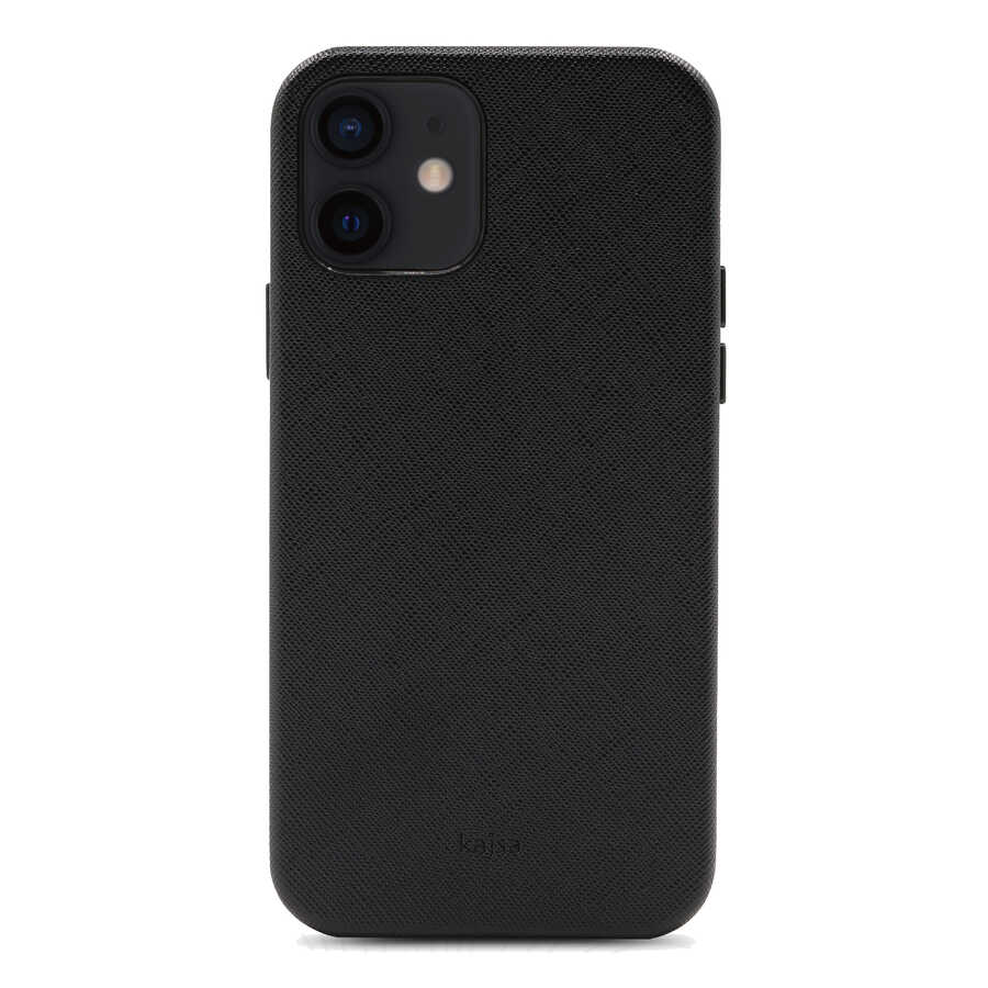 Apple iPhone 12 Case Kajsa Woven Cover Black