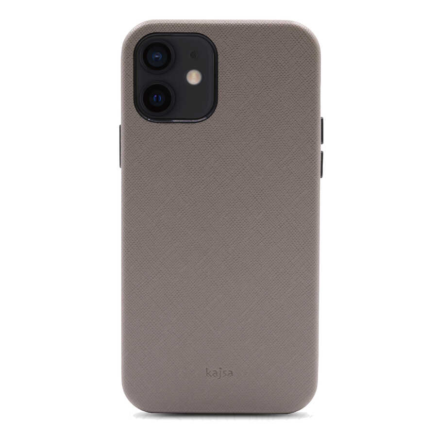 Apple iPhone 12 Case Kajsa Woven Cover Gray